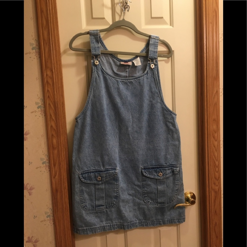 Denim overall dress